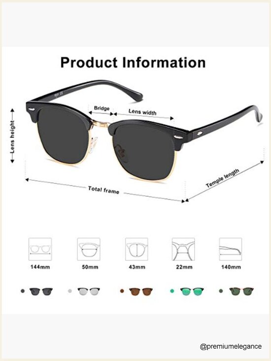 Retro Semi Rimless Polarized Sunglasses UV400 main image 7